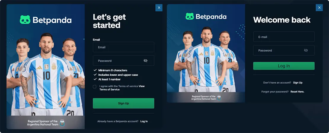 BetPanda registration and login